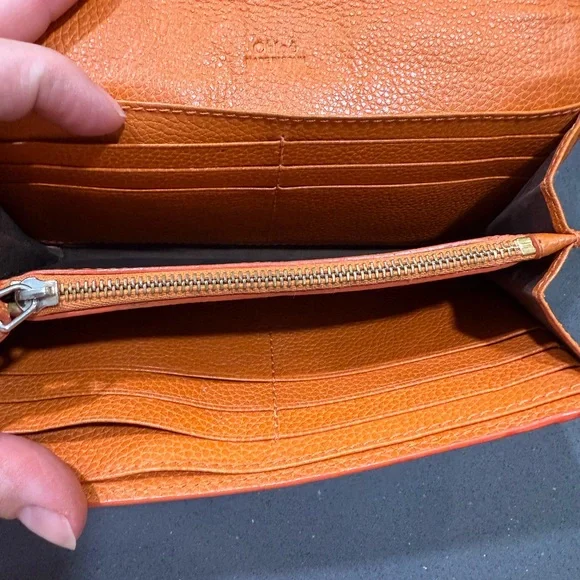 Chloé Orange Leather Continental Wallet in GUC - Picture 10 of 14